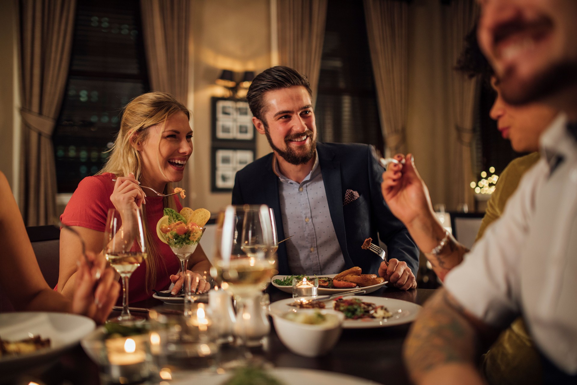Couple At A Restaurant Meal